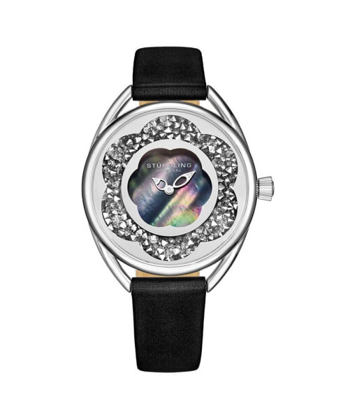 Women's Black Leather Strap Watch 38mm