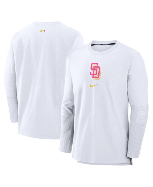 Куртка Nike Мужская белая сборная "San Diego Padres" из коллекции City Connect Player Tri-Blend Performance.