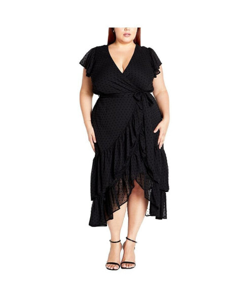 Plus Size Midi Frill Dee Tiered Dress