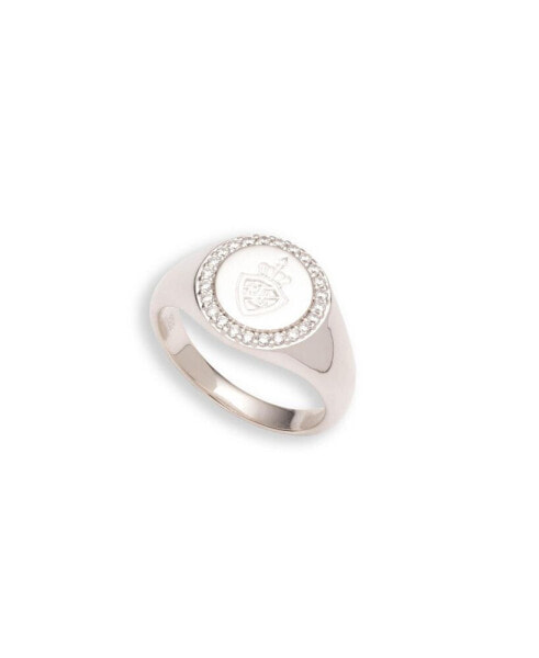 Cubic Zirconia Shield Ring in Sterling Silver