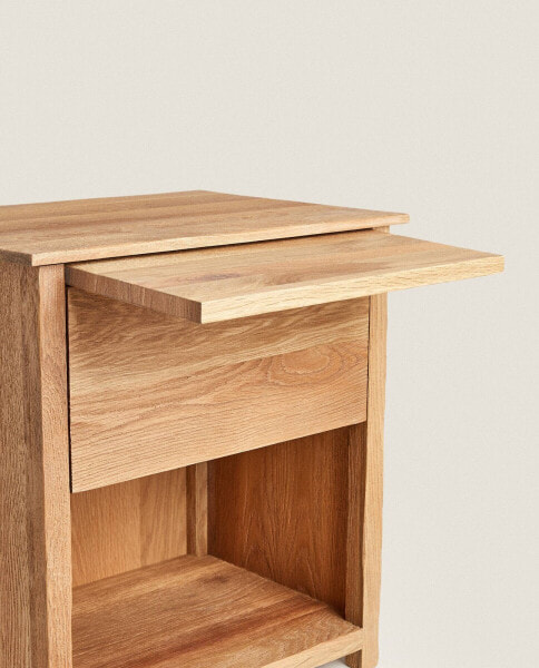 Oak wood bedside table