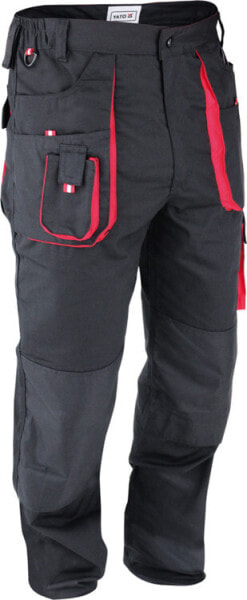 Рабочие брюки Yato размер M, черные, с защитой колен, 100% хлопок