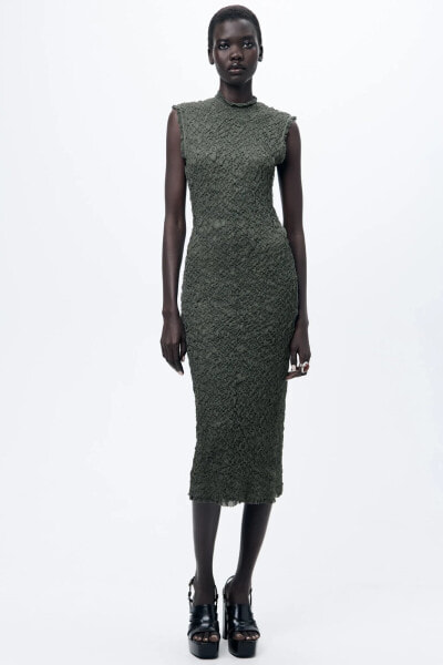 CREASED-EFFECT KNIT DRESS