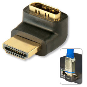Lindy HDMI Adapter 90 degree up - HDMI - HDMI - Black