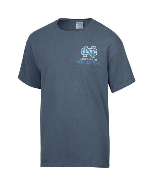 Men's Steel Distressed North Carolina Tar Heels Vintage-Like Logo T-shirt