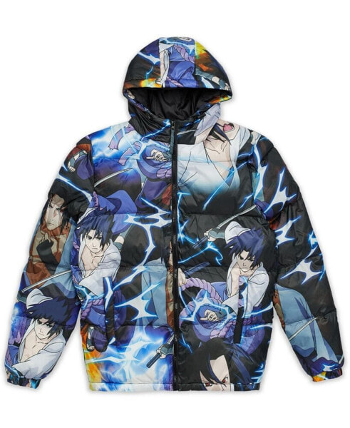 Men's Naruto Sasuke All Over Print Puffer Jacket