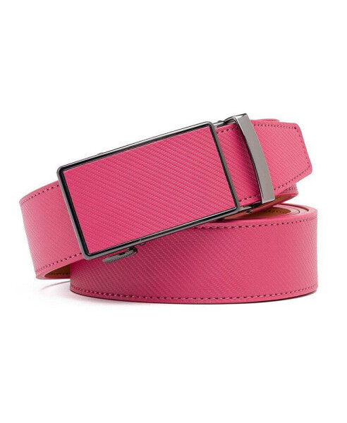 Men's Sliding Buckle Adjustable Leather Ratchet Belt