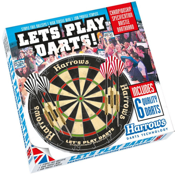 HARROWS Lets Play Darts Bristle Board