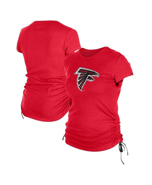 Women's Red Atlanta Falcons Ruched Side T-Shirt