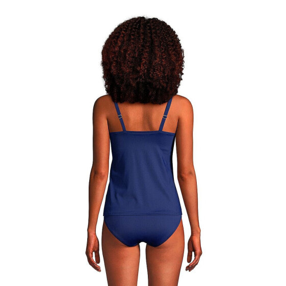 Lands' End Women's Long Chlorine Resistant Square Neck Underwire Tankini  Swimsuit Top Adjustable Straps 