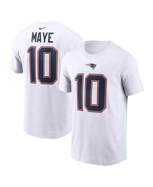 Men's Drake Maye White New England Patriots 2024 NFL Draft Player Name Number T-Shirt