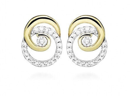 Sparkling stud earrings with cubic zirconia SC522