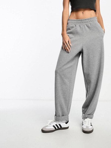 ASOS DESIGN scuba turn back hem jogger in charcoal marl