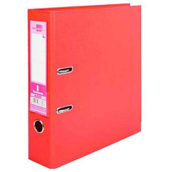 LIDERPAPEL Lever arch file A4 documents PVC lined with 75 mm spine rado metal compressor