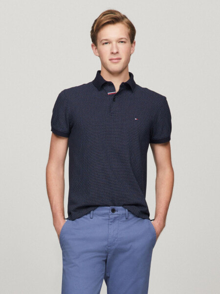 Slim Fit Micro Print Polo