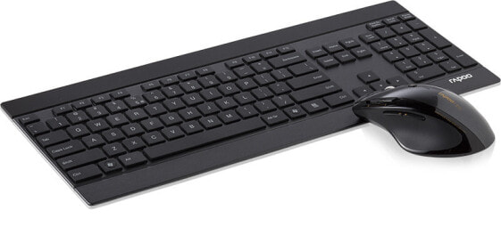 Rapoo 8900P - Full-size (100%) - Wireless - RF Wireless - QWERTZ - Black - Mouse included