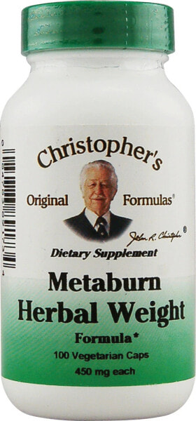 Christopher's Metaburn Herbal Weight Formula Растительный комплекс для поддержки метаболизма 450 мг 100 вегетарианских капсул