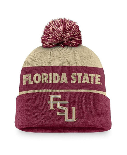 Men's Gold/Garnet Florida State Seminoles Primetime Peak Cuffed Knit Hat with Pom