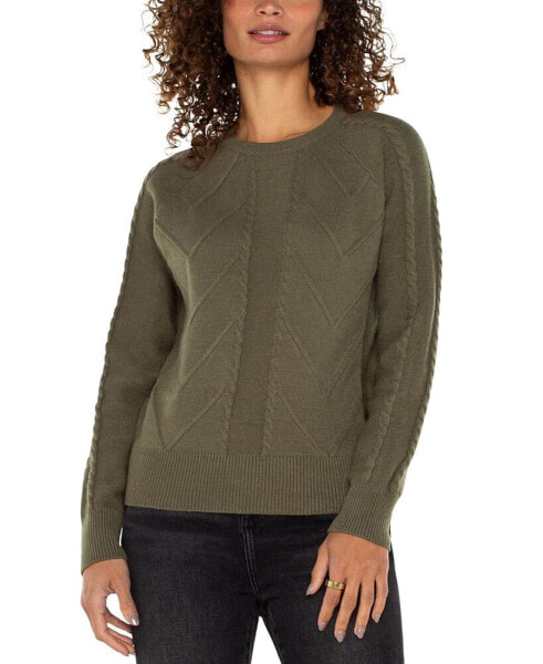 Women's Crewneck Raglan-Sleeve Sweater