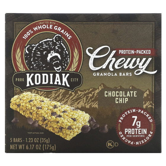 Chewy Granola Bars, Chocolate Chip, 5 Bars, 1.23 oz (35 g) Each