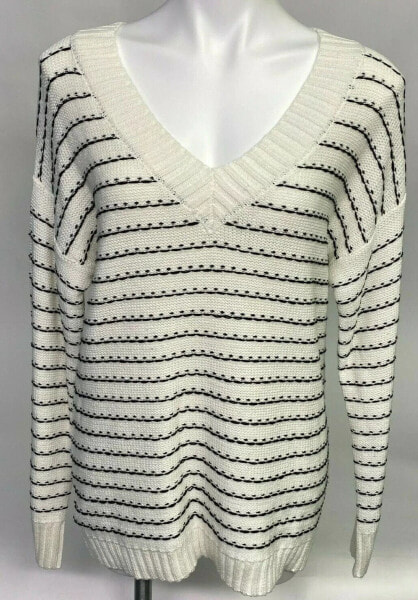 Westport Dressbarn Women's Pullover Sweater Size L White Black Color NEW