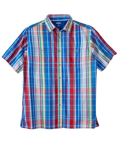 Big & Tall Short-Sleeve Plaid Sport Shirt