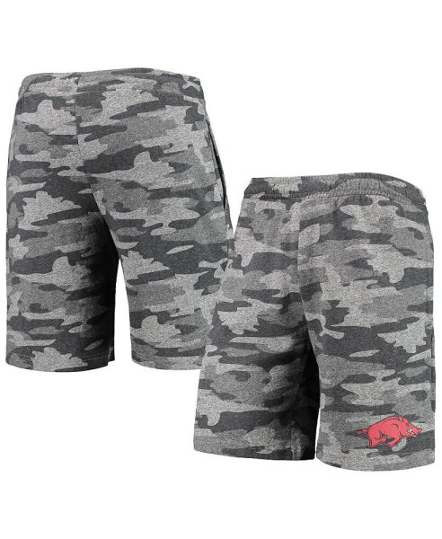 Men's Charcoal, Gray Arkansas Razorbacks Camo Backup Terry Jam Lounge Shorts