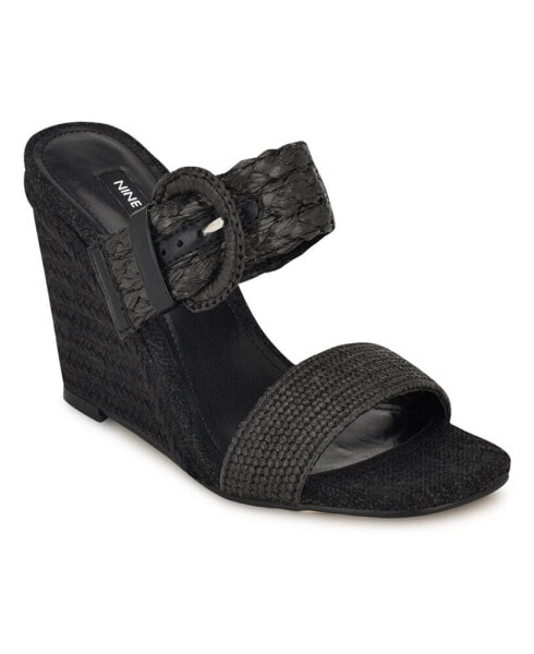 Women's Novalie Slip-On Square Toe Wedge Sandals