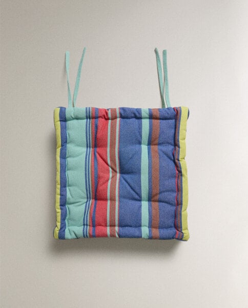 Striped seat cushion x collagerie