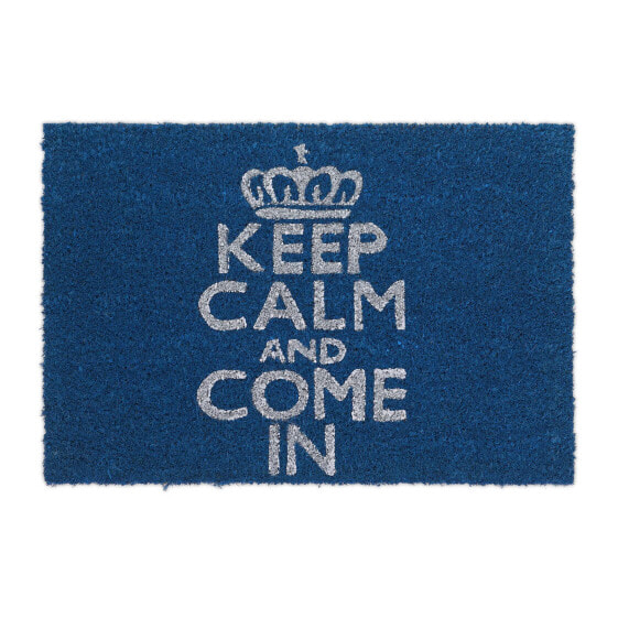Fußmatte Keep Calm Kokos blau 40x60 cm