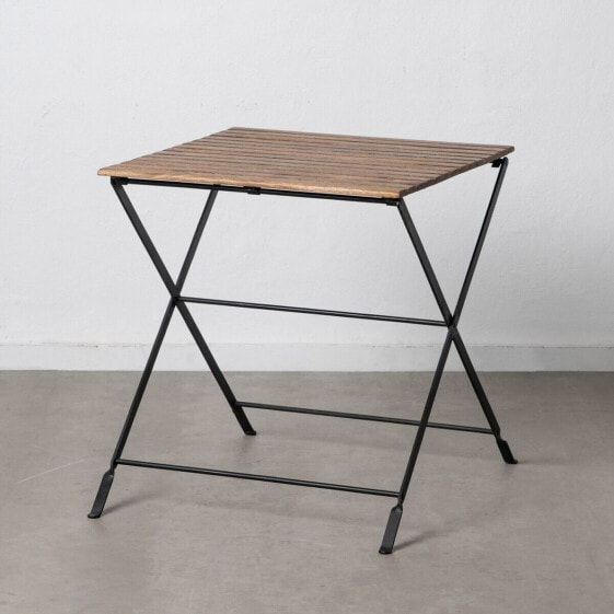 Side table 70 x 70 x 76 cm Natural Black Wood Iron