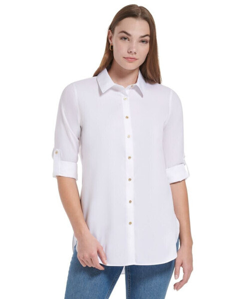 Non-Iron Button Down Tunic