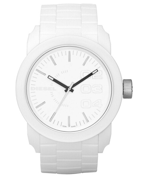 Men's White Silicone Strap Watch 44mm DZ1436