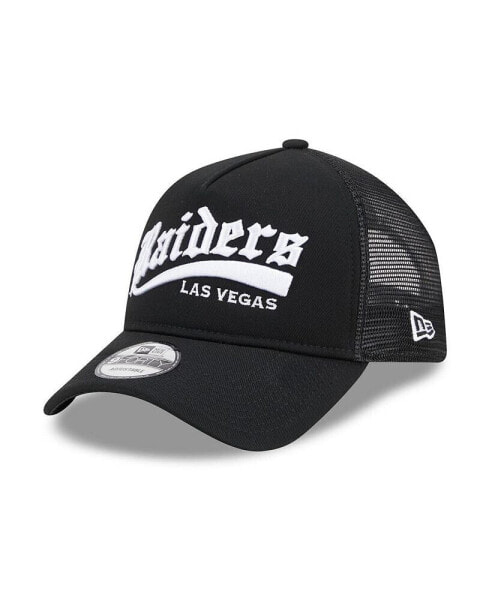 Men's Black Las Vegas Raiders Caliber Trucker 9FORTY Adjustable Hat