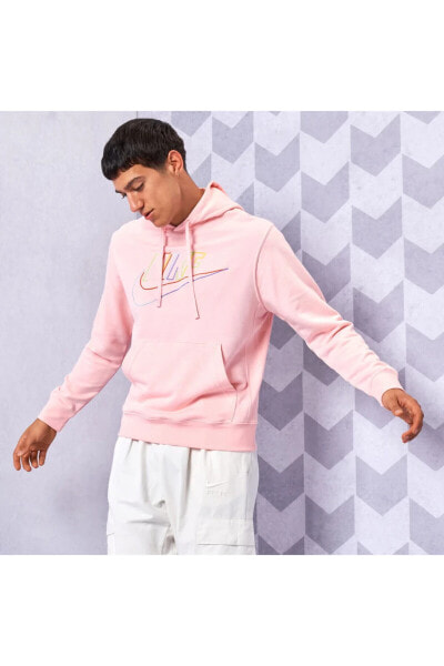 Толстовка Nike Club Fleece Erkek в розовом цвете