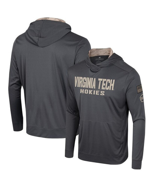 Men's Charcoal Virginia Tech Hokies OHT Military-Inspired Appreciation Long Sleeve Hoodie T-shirt