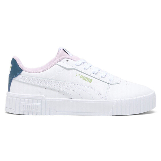 Puma Carina 2.0 Perforated Platform Womens White Sneakers Casual Shoes 38584927