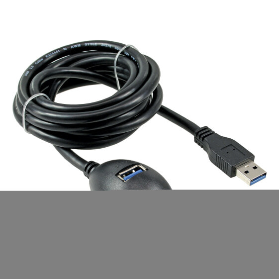 InLine USB 3.2 Gen.1 Cable USB Type A M / A F + Power - with Stand - black - 1m