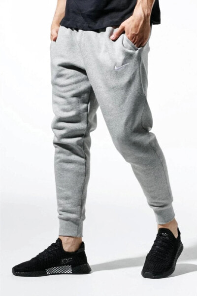 Fleece Jogger Taper Leg Dar Kesim Eşofman Altı Şardonlu Polarlı Gri