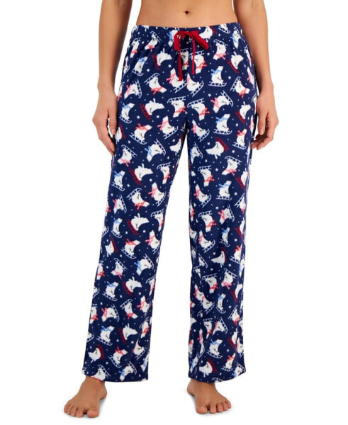 Women's Printed Fleece Pajama Pants, Created for Macy's