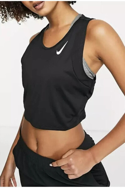 Майка Nike Dri-FIT Race укороченная черная для женщин