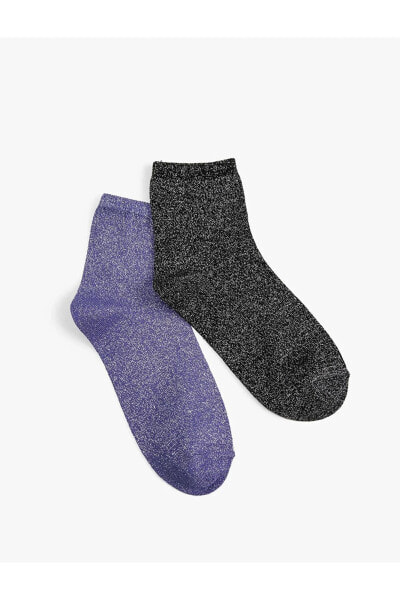 2'li Soket Çorap Seti Sim Detaylı Çok Renkli