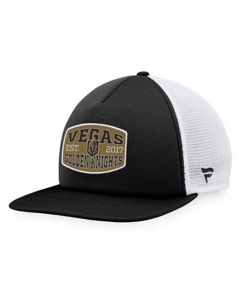 Men's Black, White Vegas Golden Knights Foam Front Patch Trucker Snapback Hat