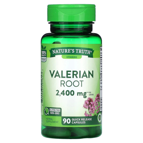 Витамины для нервной системы Nature's Truth Корень валерианы, 2 400 мг, 90 капсул быстрого действия (1 200 мг на капсулу)
