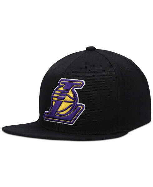 Men's Black Los Angeles Lakers Core Basic Snapback Hat