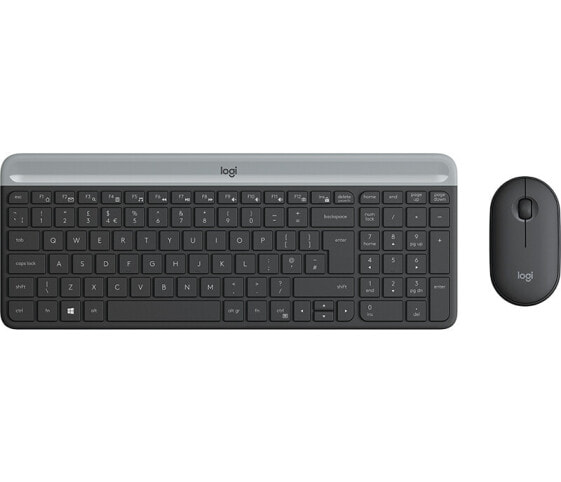 Logitech MK470 Slim Combo - Full-size (100%) - RF Wireless - QWERTZ - Graphite - Mouse included