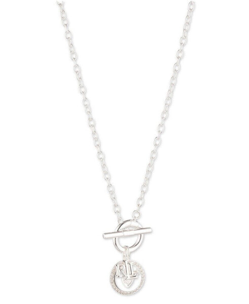 Ralph Lauren cubic Zirconia Charm Collar Necklace in Sterling Silver