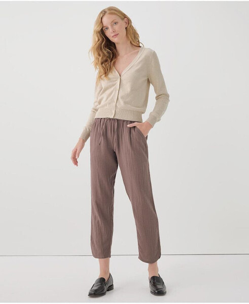 Women's Organic Cotton Coastal Double Gauze Tapered Pull-On Pant