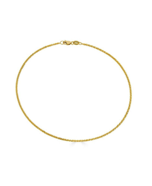 Sparkle Chain Ankle Bracelet, 10" (1-1/2mm) in 14k Yellow Gold or 14k White Gold.