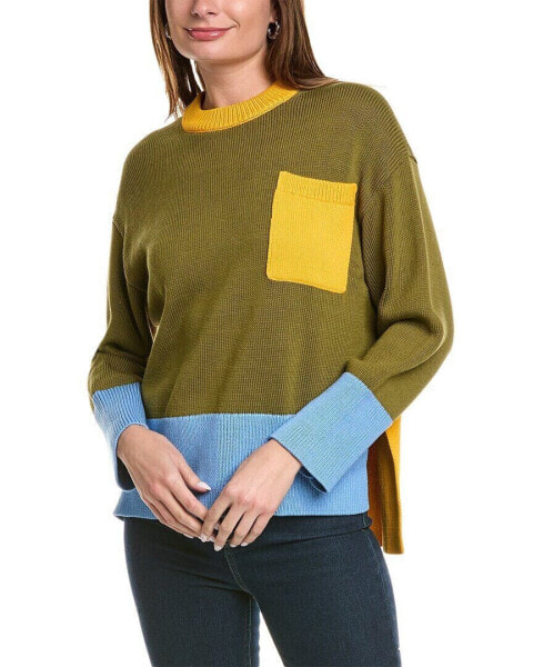 Lafayette 148 New York Colorblocked Silk-Blend Sweater Women's